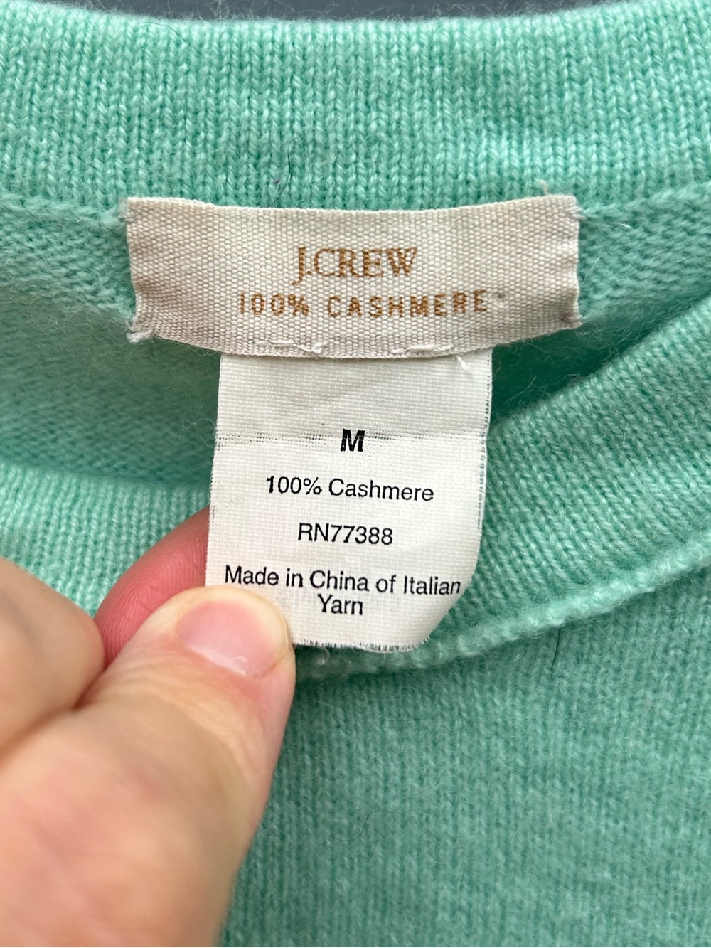 J crew Teal Cashmere Tee, M