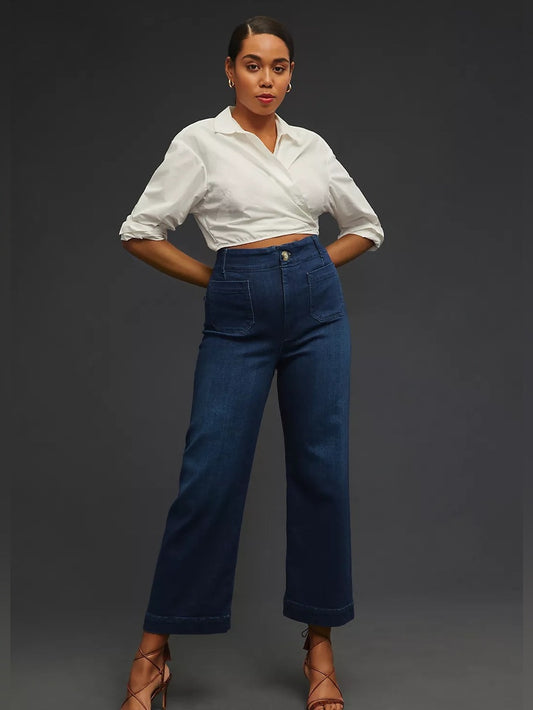 Anthropologie Pilcro Skipper Wideleg Denim Jeans, size 26