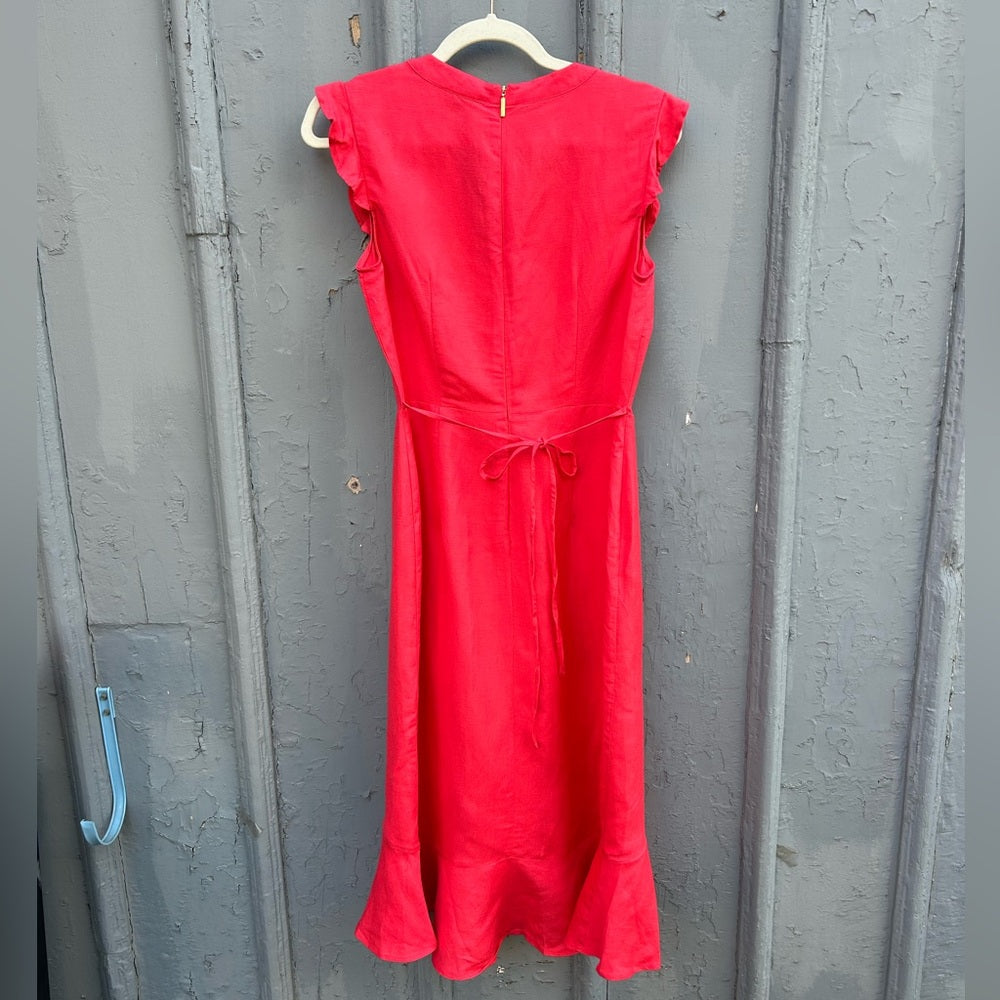 Karl Lagerfeld Linen Blend Faux Wrap Dress, size 4