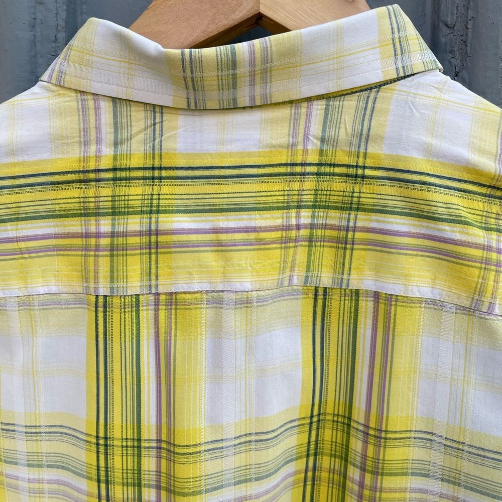 Ted Baker Yellow plaid “parag” Buttondown, size Ted 3 (Medium)