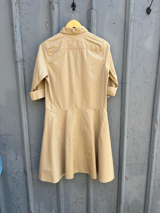 Aspesi Cotton Poplin fit & flare taupe shirt dress, size 38 (US 6/8)
