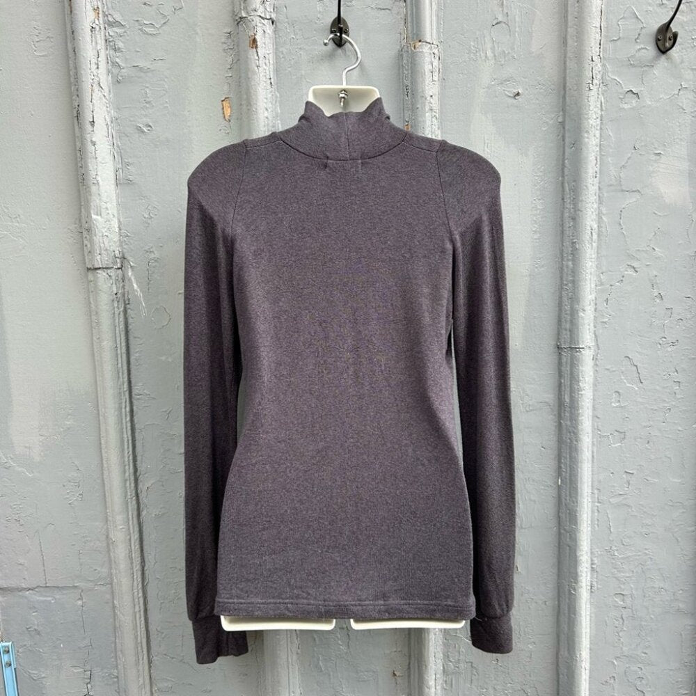 Allison Wonderland Pillar Grey Sleeve Detail Modal Turtleneck, size 6