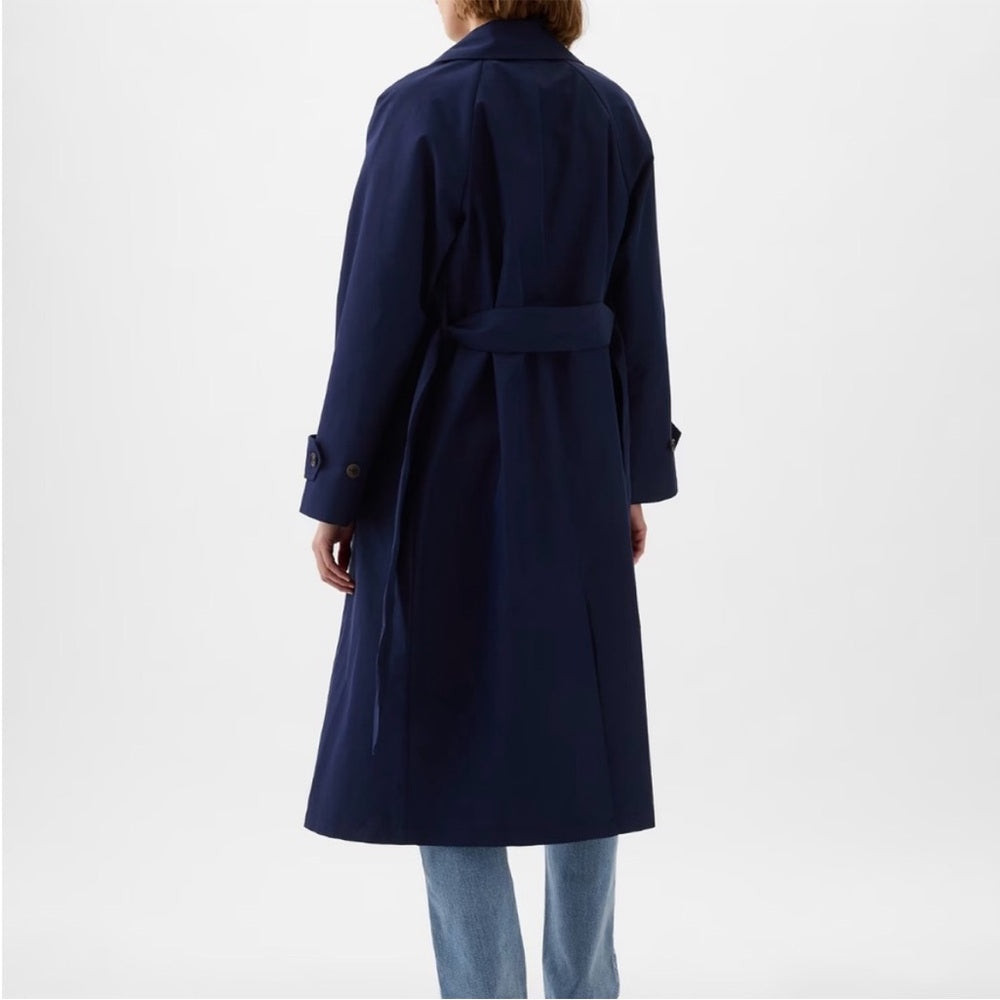 Gap Navy Icon trench coat, size M