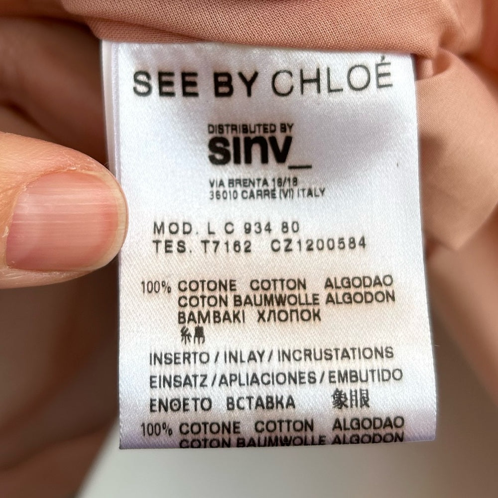 Chloé Pink Button down light Blouse, size 6