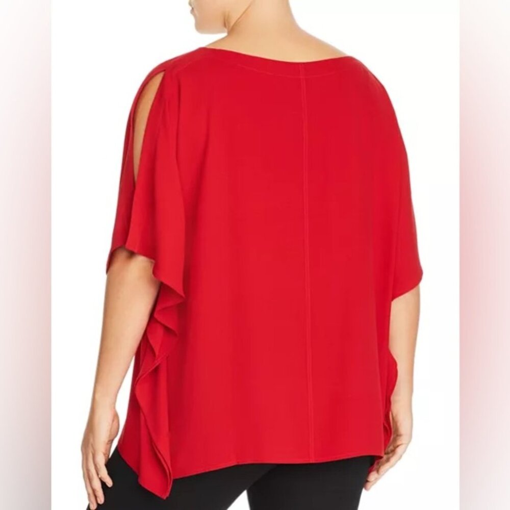 Eileen Fisher Red Cold shoulder blouse, size xxs
