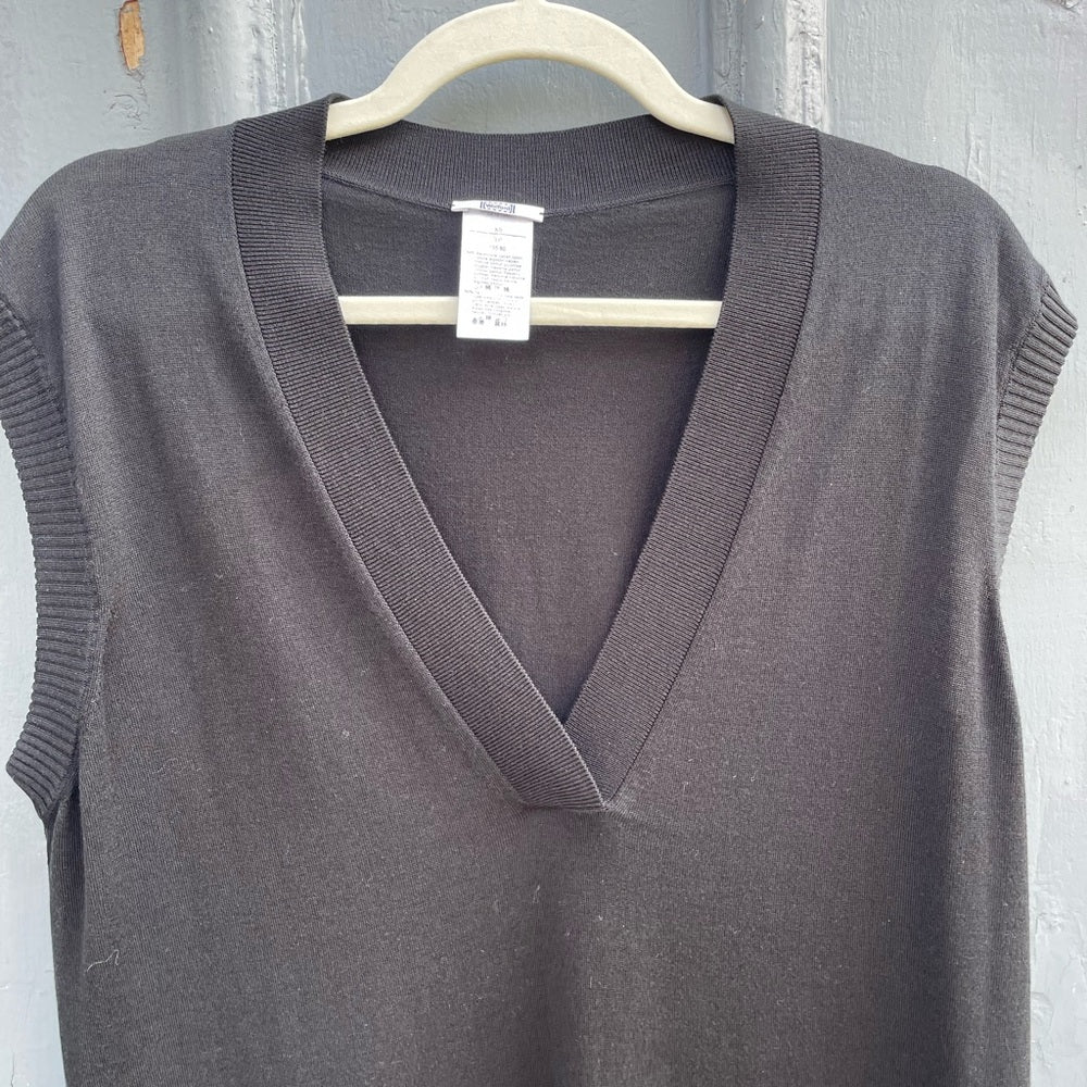 Wolford Black Cotton Silk Sweater Vest, size Small