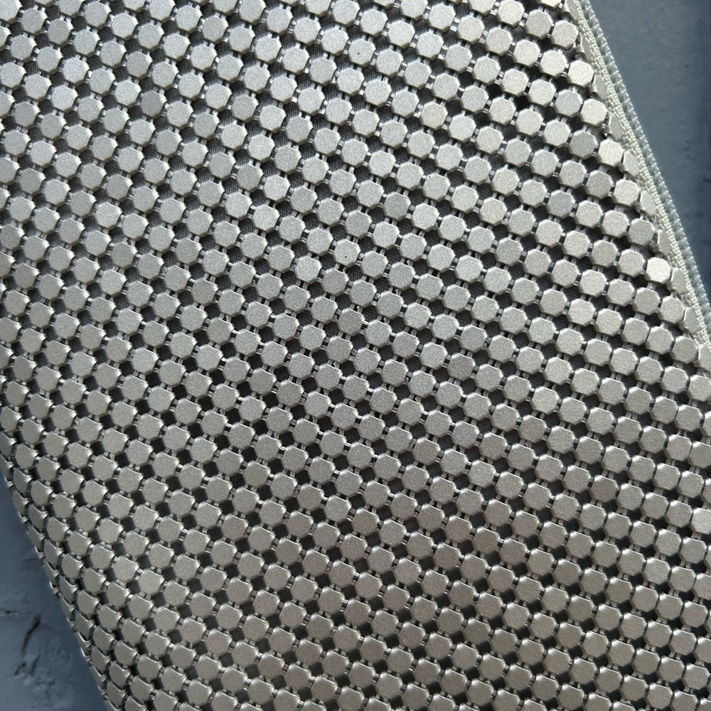 Olga Berg metallic clutch, 9”x4.5”