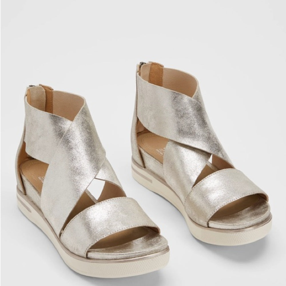 Eileen Fisher Sport Metallic Suede Sneaker Sandal, size 9