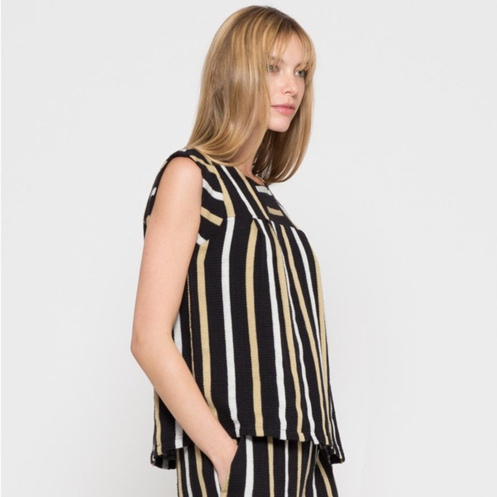 Ace & Jig Striped Cotton Paz Blouse Top, Small