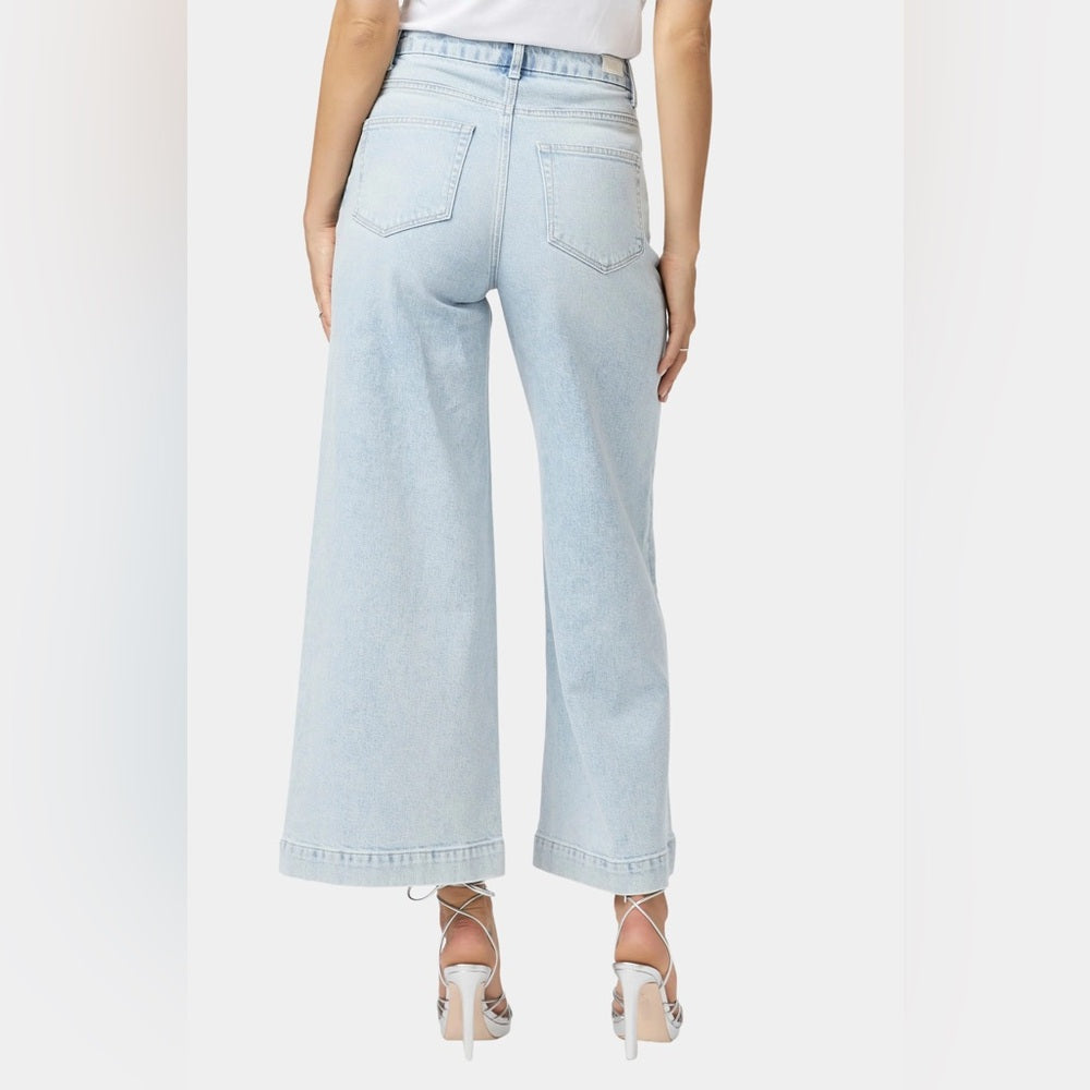 Paige Harper Wide Leg Ankle Pant with embroidery, size 29