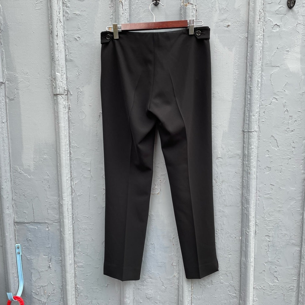 Moschino Cropped Black Flat Front Trousers, Size 6