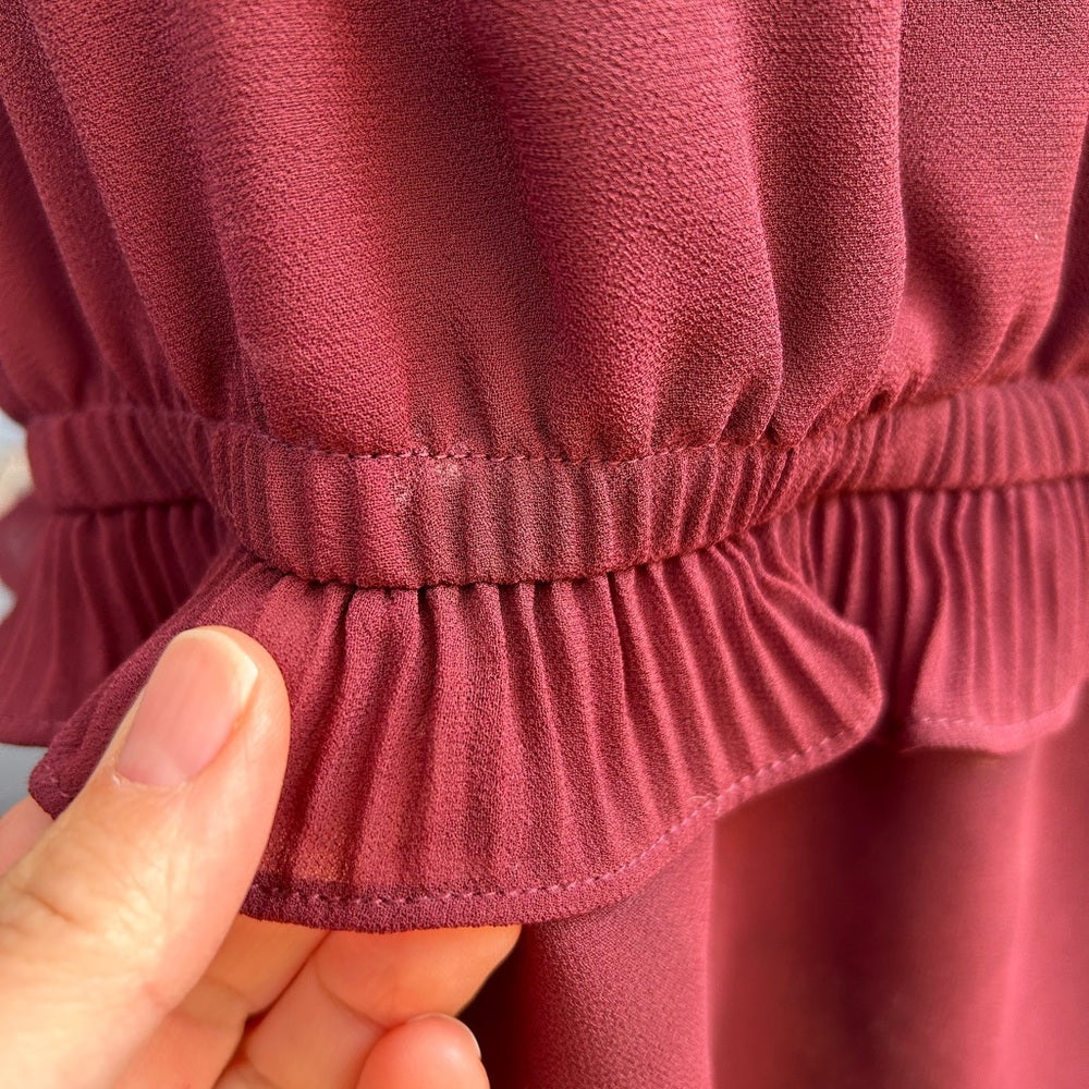 Marlee Bohemian Ruffle Front Peplum Blouse, size Large