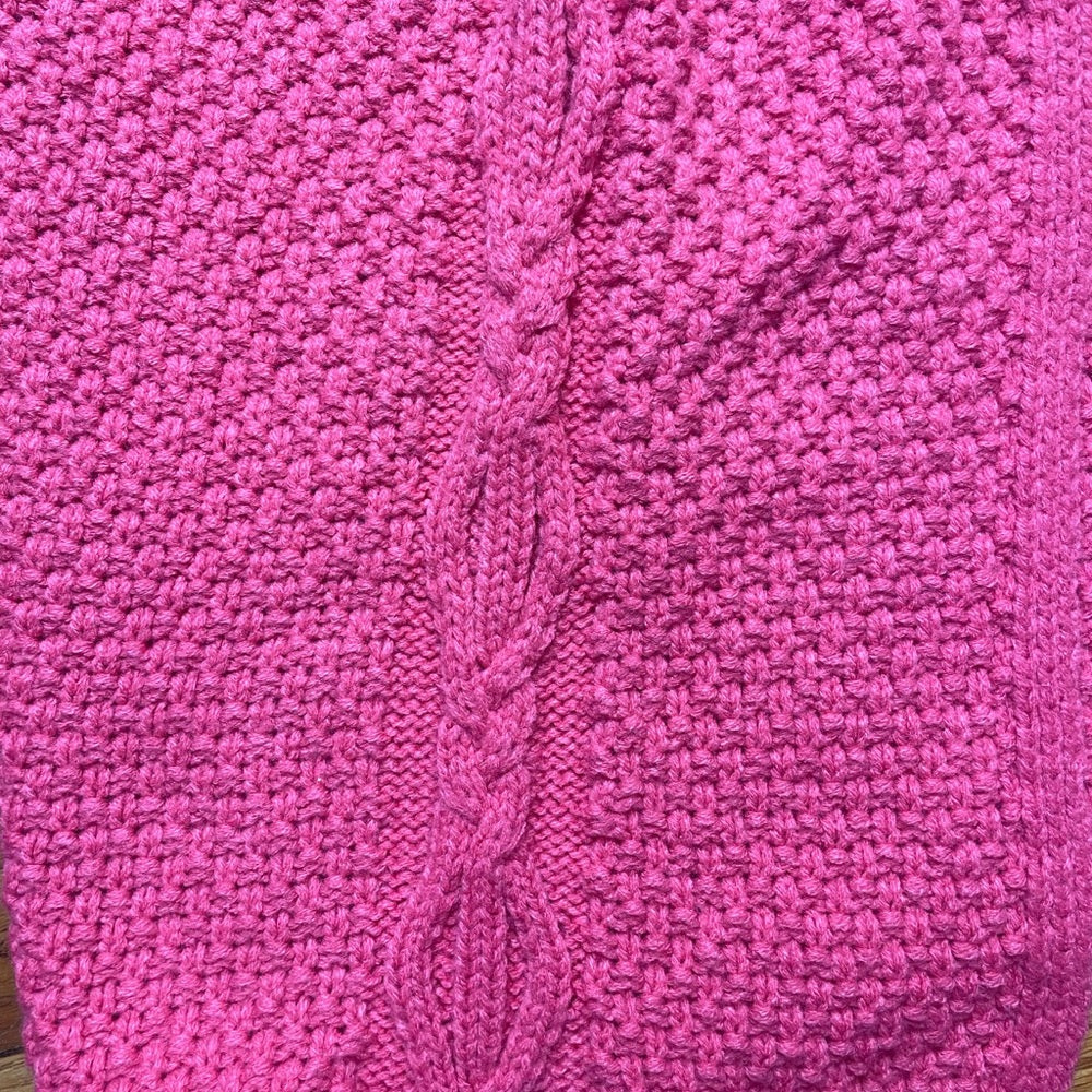 Petit Lem Pink Cable Knit Granny Cardigan, size 6