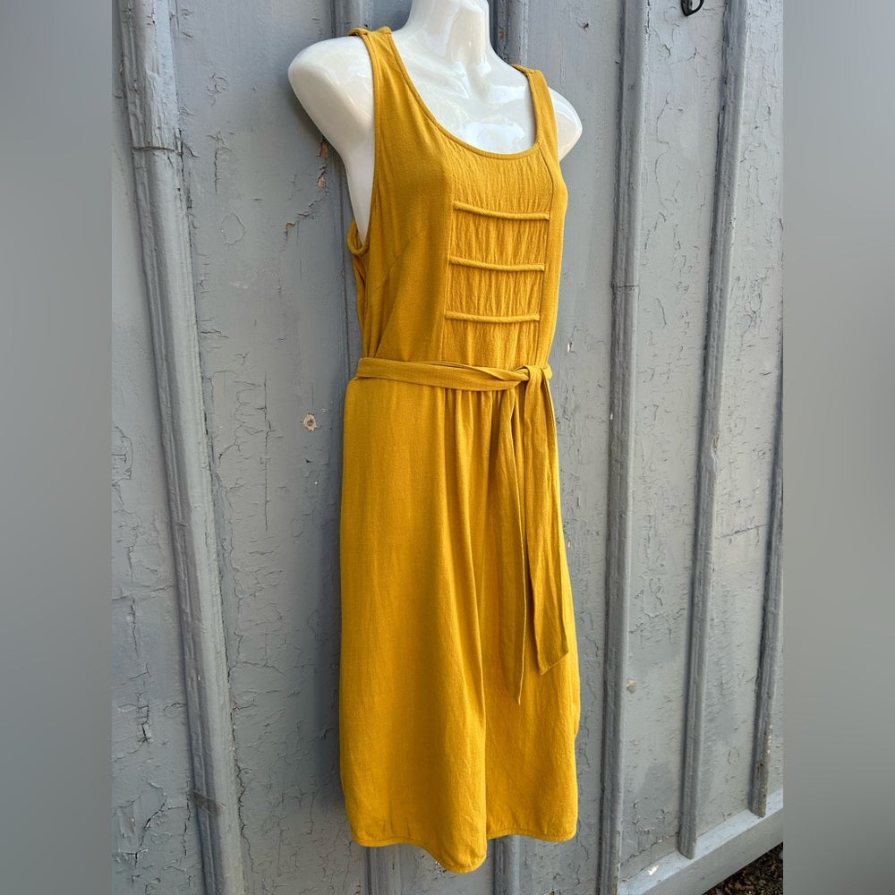 Cokluch Linen blend yellow sleeveless dress, size M