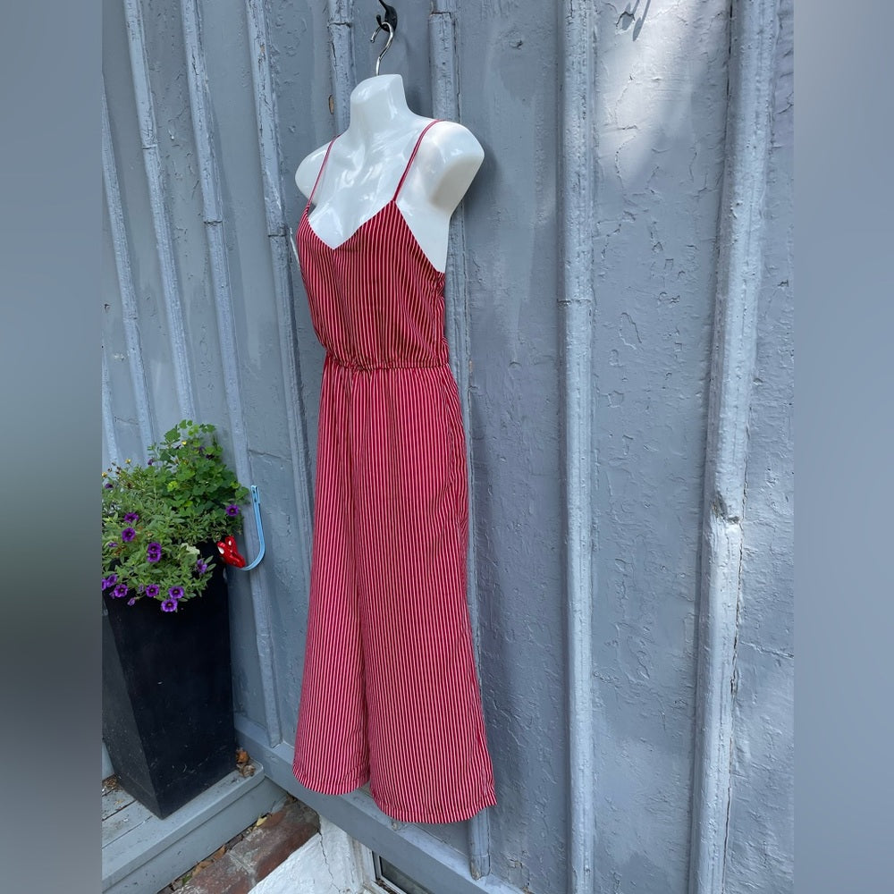 Hilary Macmillan Red Pin Stripe Jumpsuit Romper, size XS