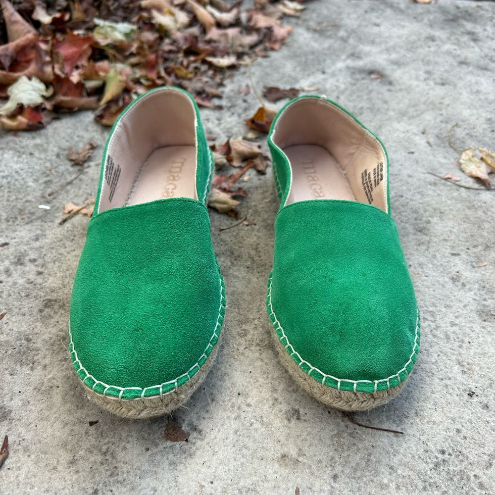 Macarena Suede Espadrille Flats, size 38 (7.5)