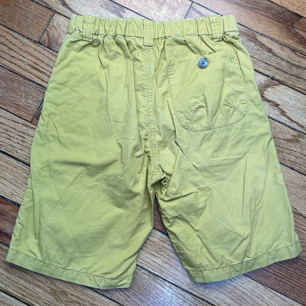 Bonpoint mustard yellow cargo shorts, size 6