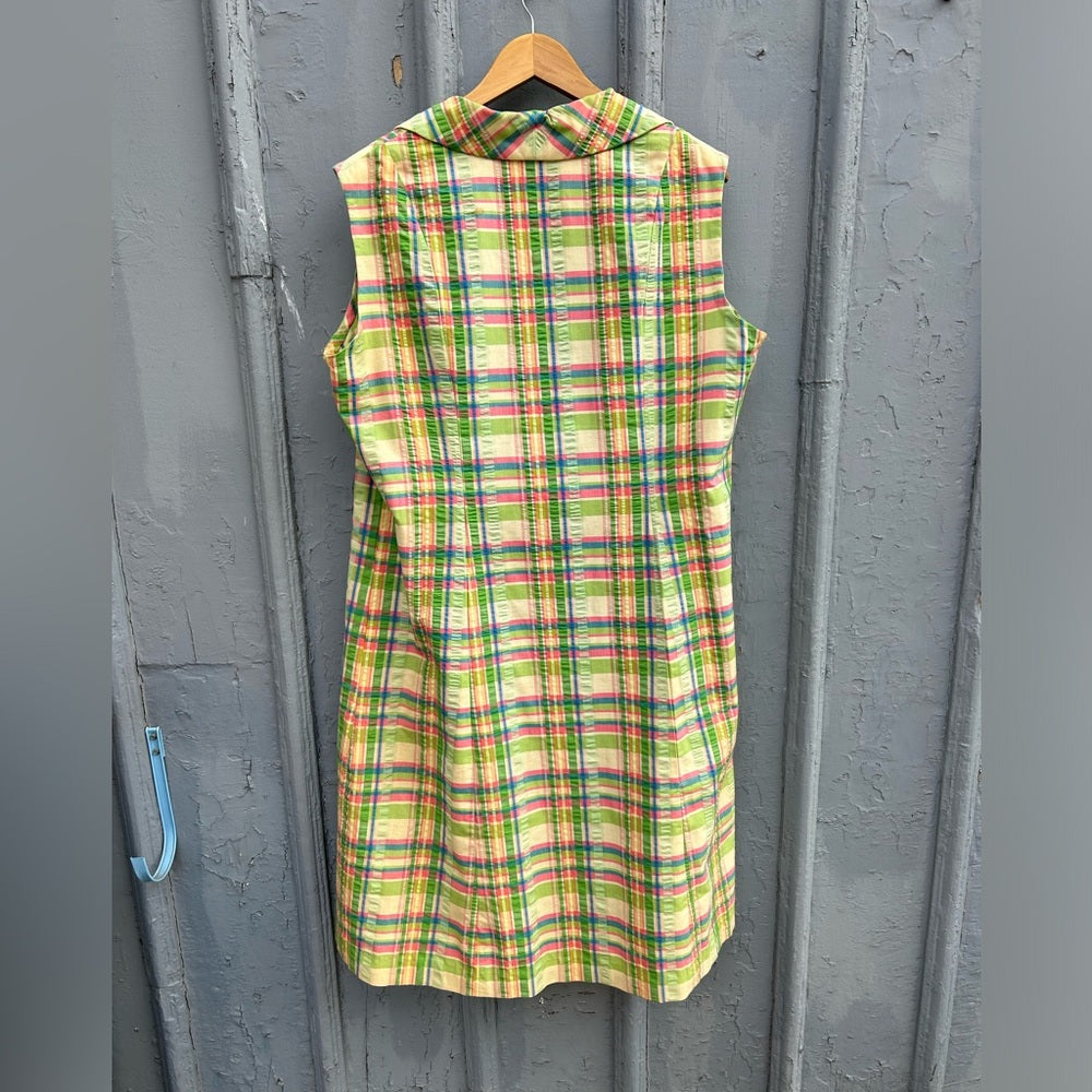 Vintage Arkin Collection plaid sleeveless dress, size 20 (modern L/XL)