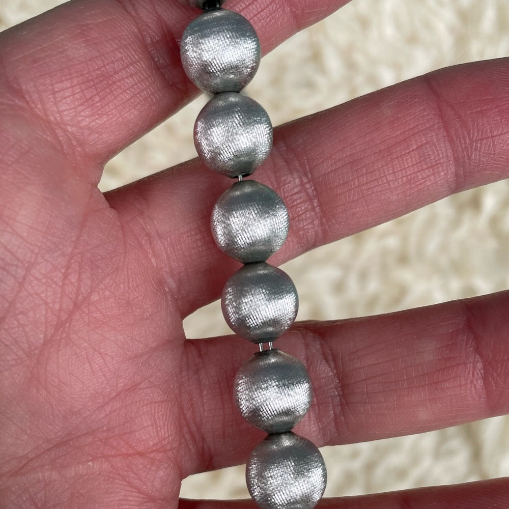 Monet Vintage Silver Beaded necklace