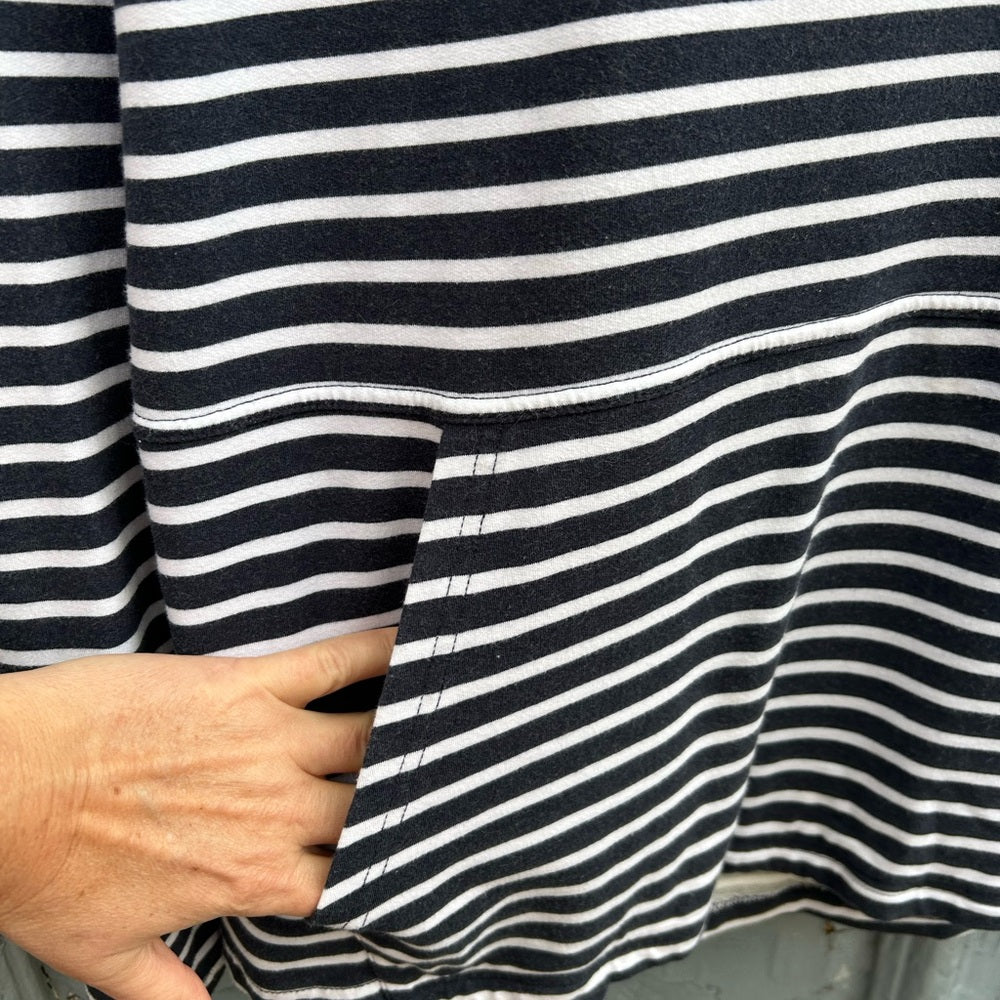 Blondie Apparel Navy Striped Hillside Sweater, Large