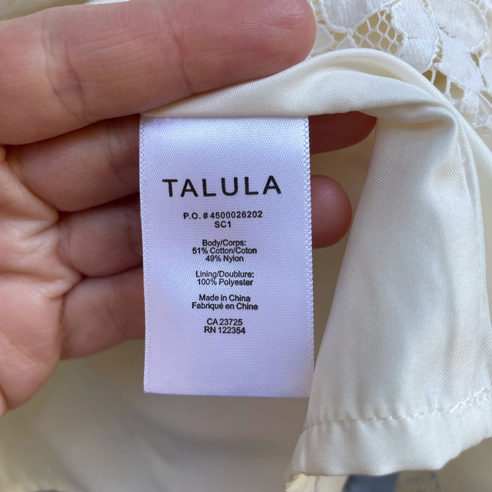 Aritzia Talula Etta Lace Mini Skirt Cream US M