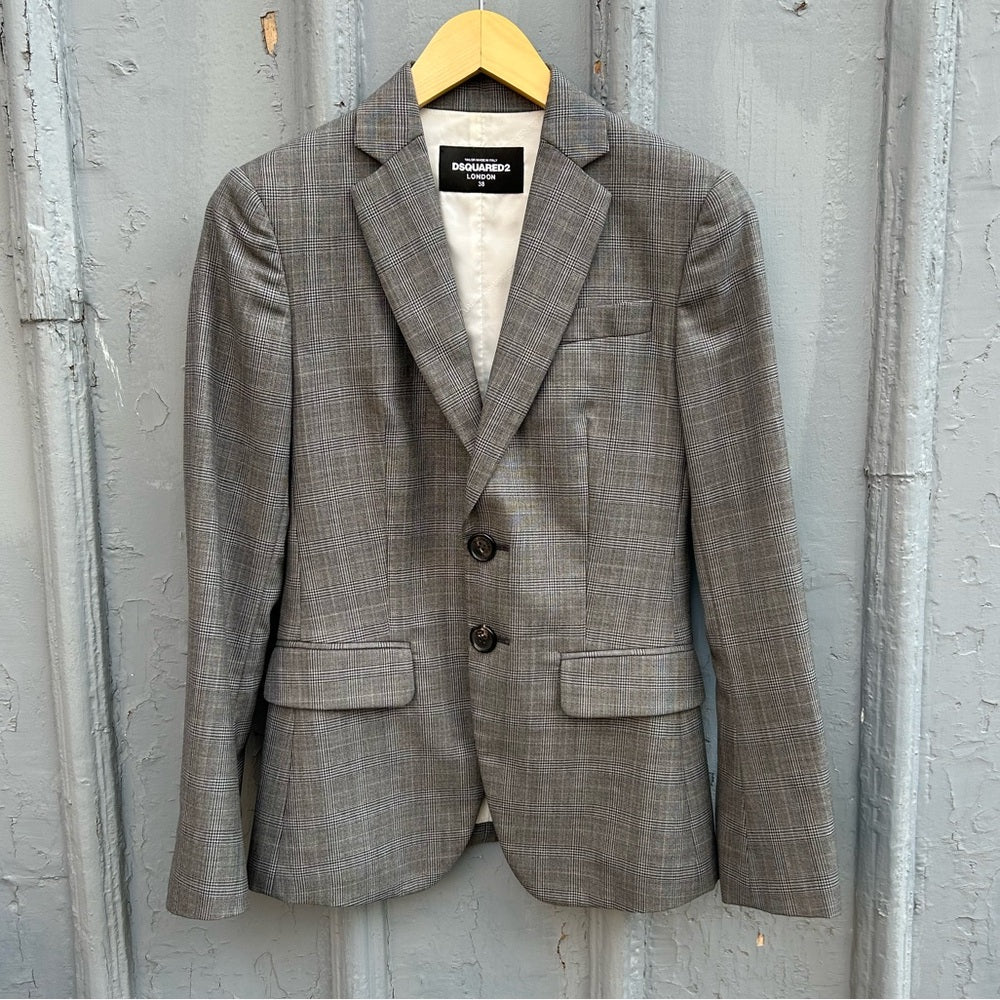 DSquared2 Houndstooth Wool Blazer, size 38 (US 4/6)