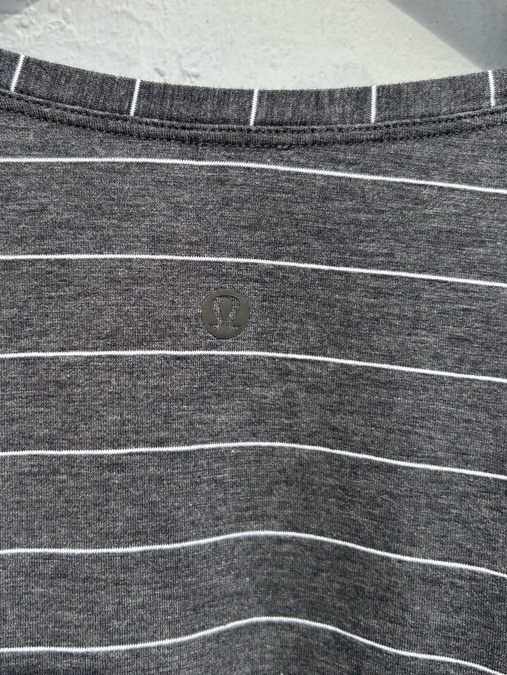 Lululemon Grey Striped Emerald Long Sleeve, size approx 6