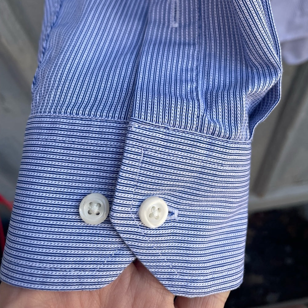 Ben Sherman Button Down Blue & White striped shirt, size M