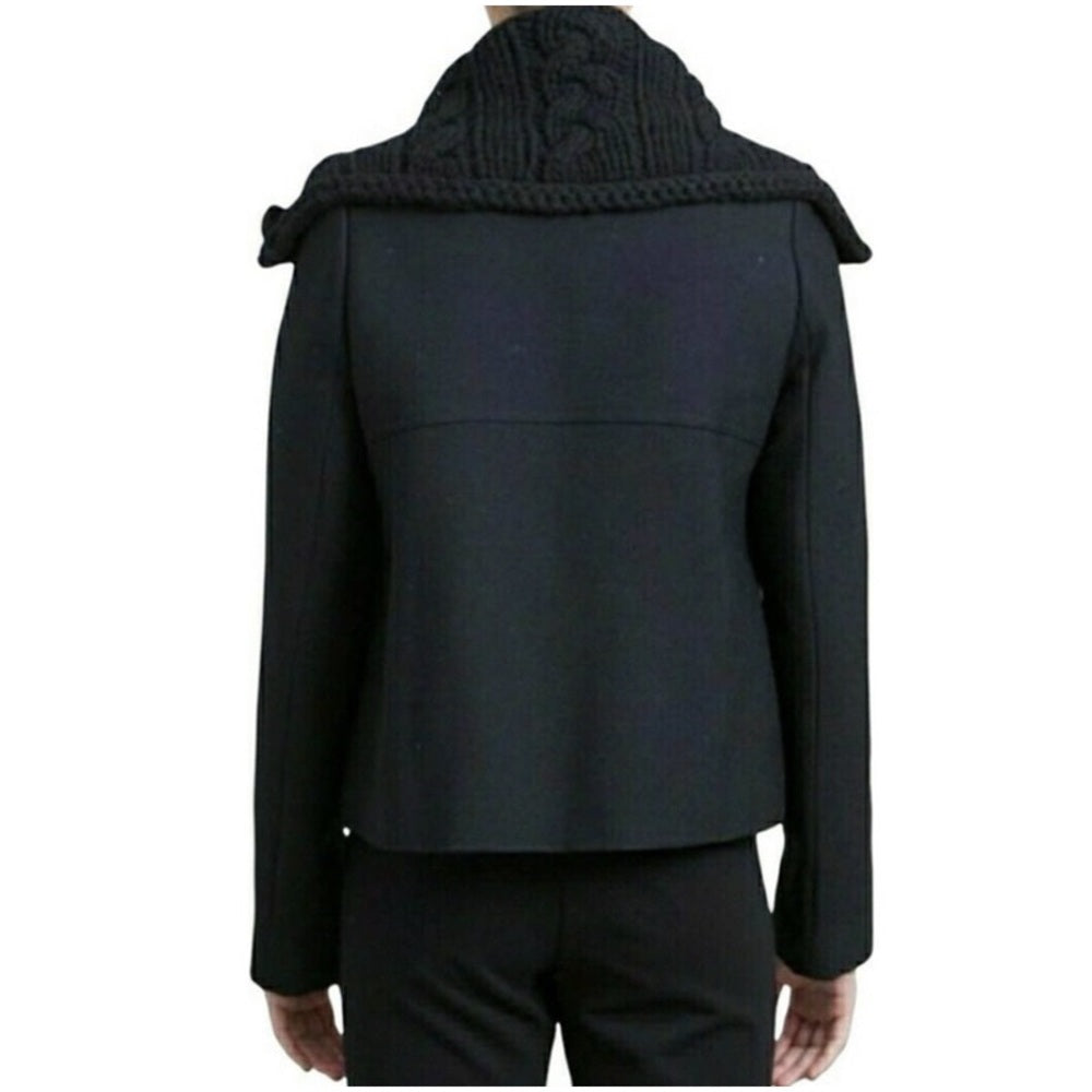 Smythe Black Wool Knit Shawl Collar Jacket, size 12