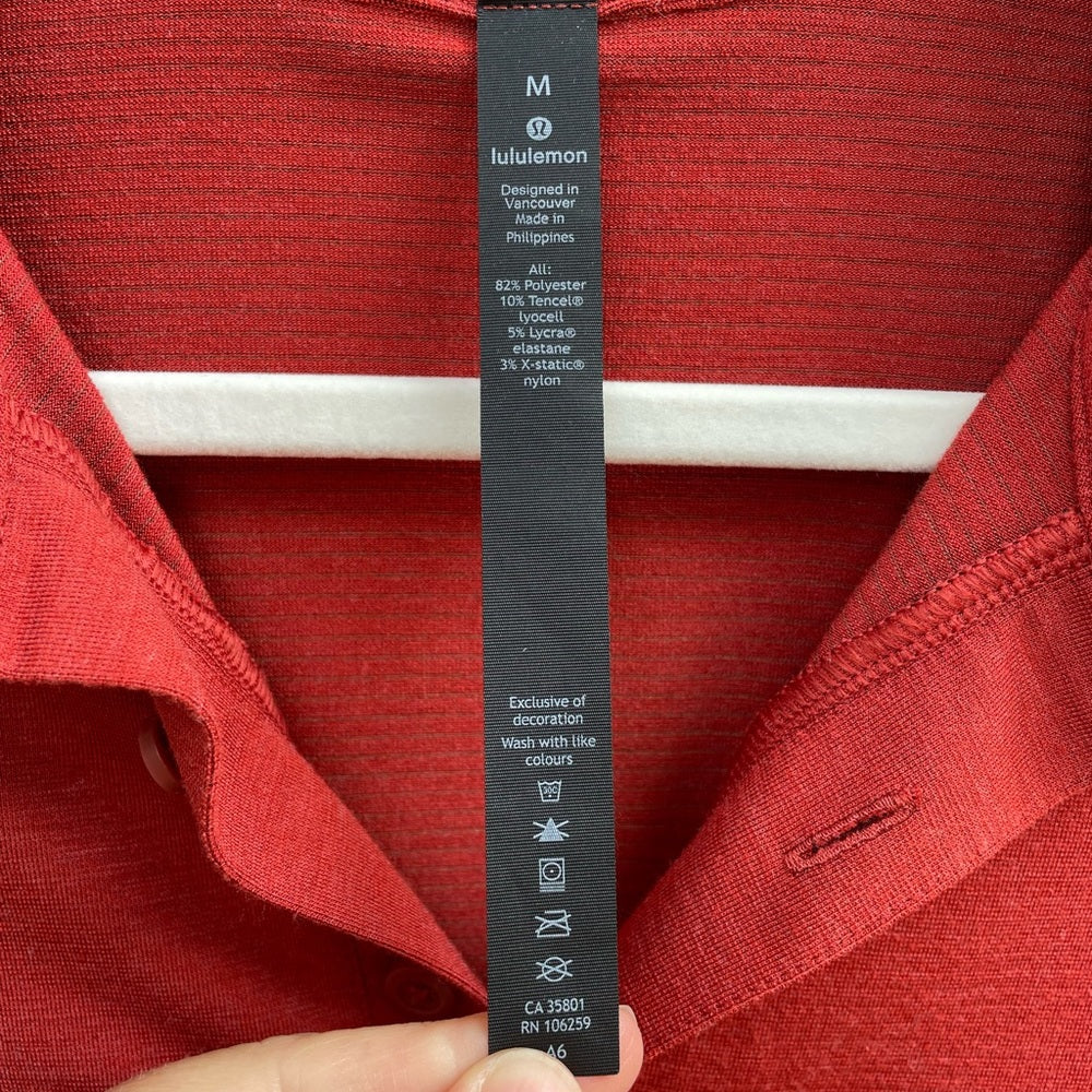Lululemon Evolution Short Sleeve Polo Shirt, Size M
