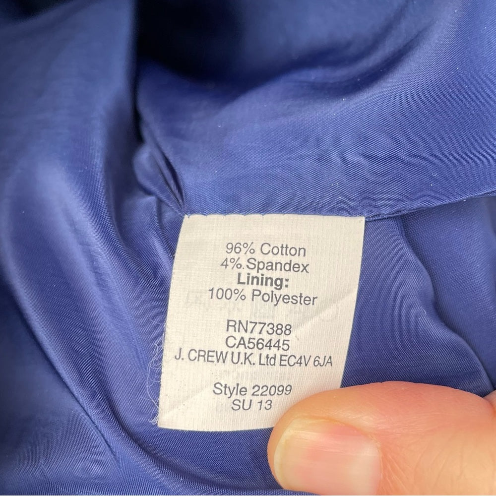 J.Crew No. 2 Pencil Skirt Royal Blue, size 0