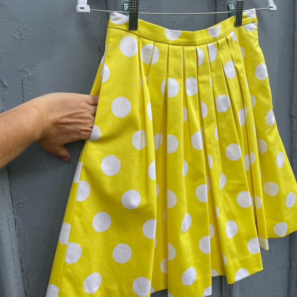 Pink Tartan Yellow Polka Dot Skirt, size 2