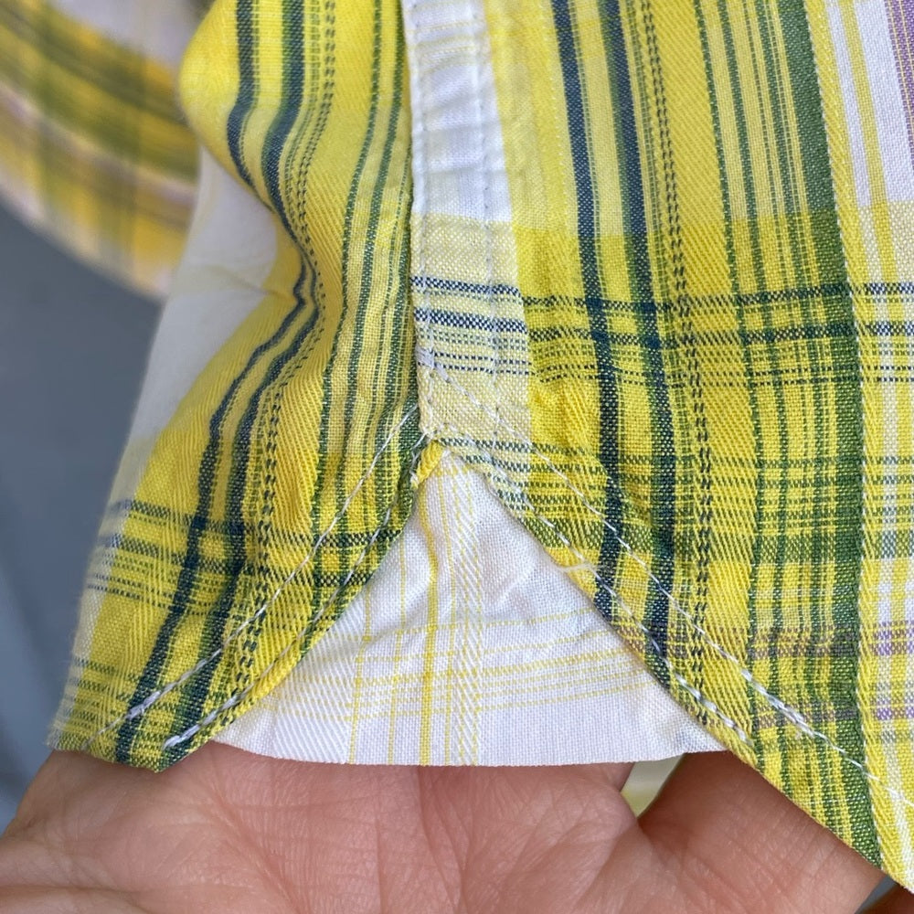 Ted Baker Yellow plaid “parag” Buttondown, size Ted 3 (Medium)