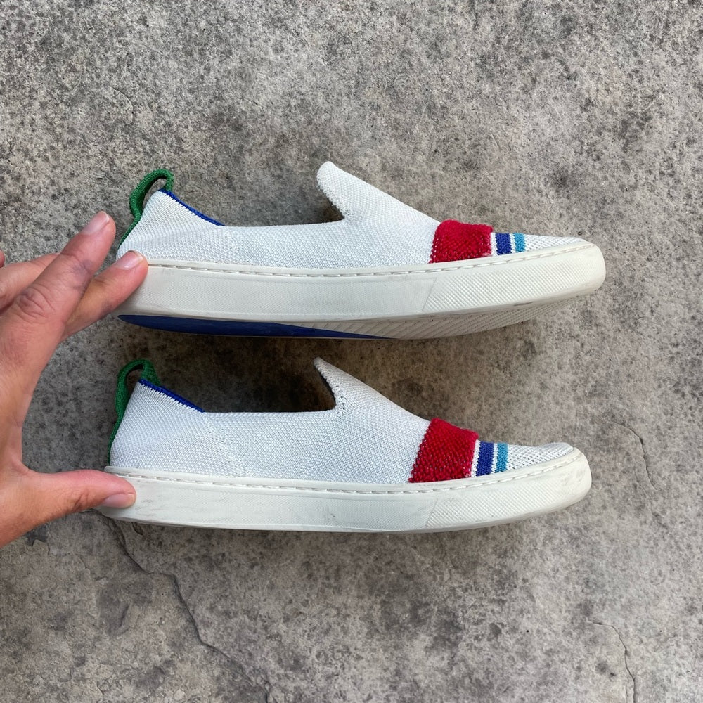 Rothys Lollipop Terry Stripe Kids Slip on Sneaker, size Y3