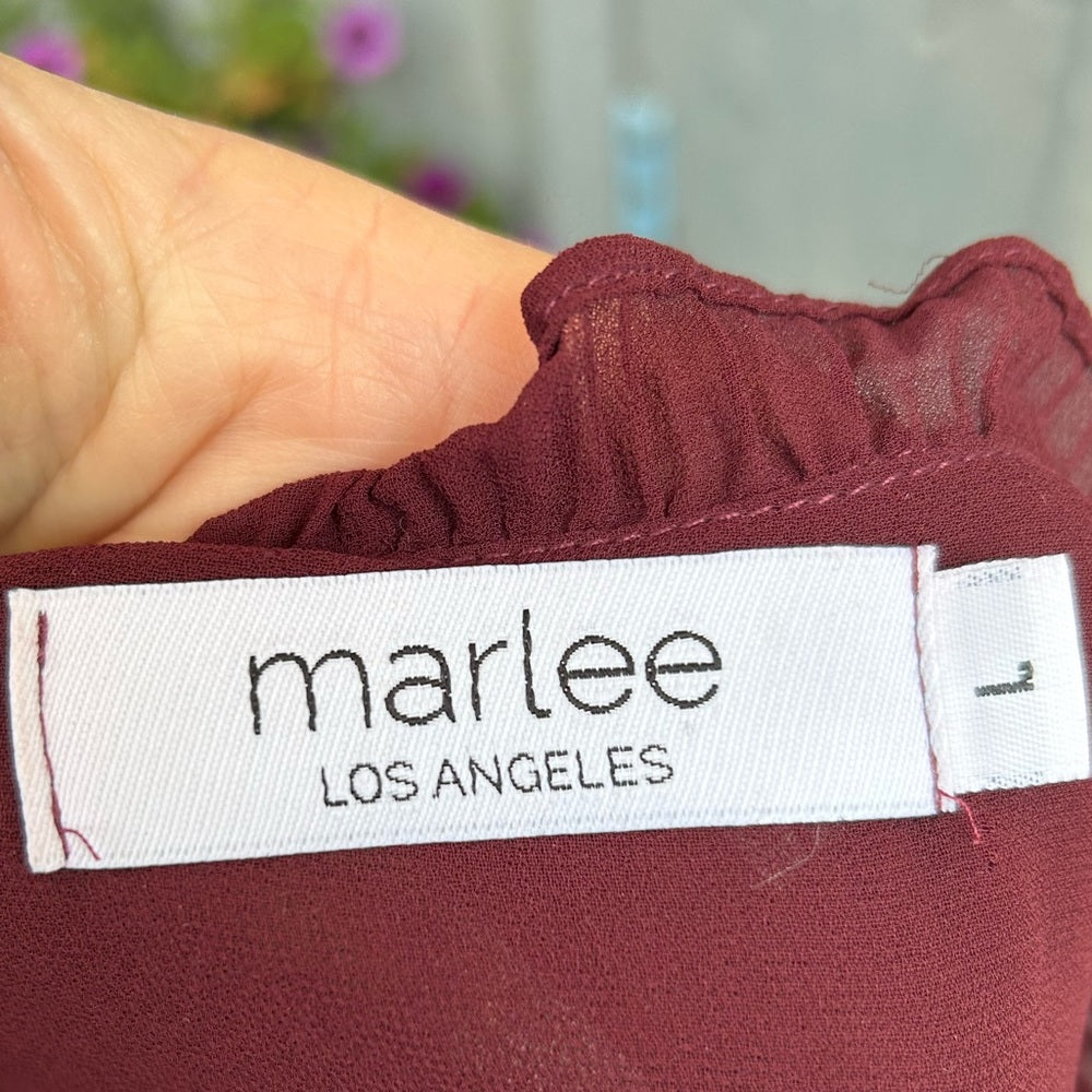Marlee Bohemian Ruffle Front Peplum Blouse, size Large