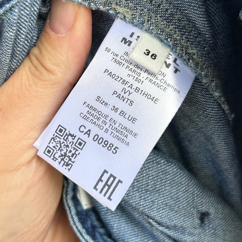 Marant Etoile Ivy denim Cargo Pants, size 36 (M)