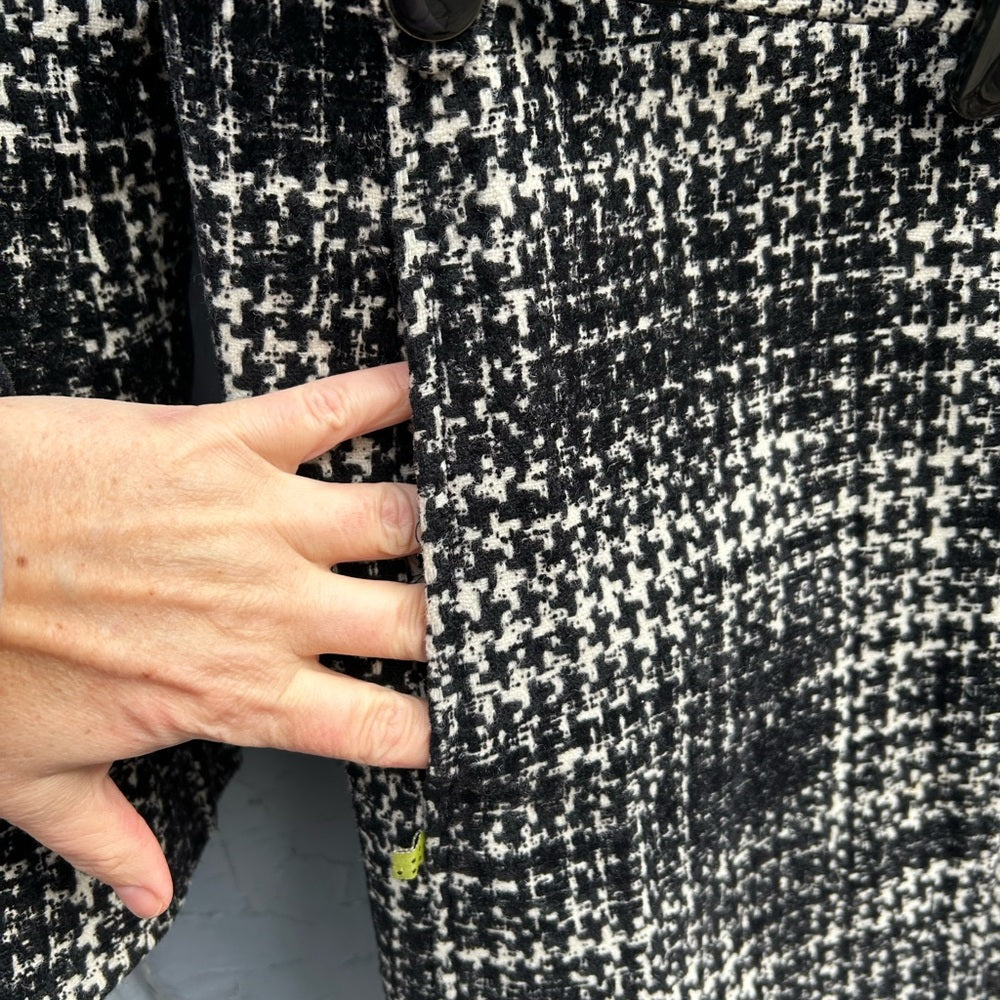 SOIA & KYO Houndstooth Wool Coat, Size XL