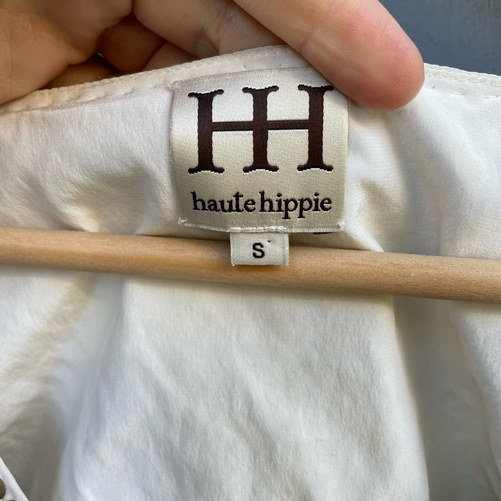 Haute Hippie embellished silk blouse, size small