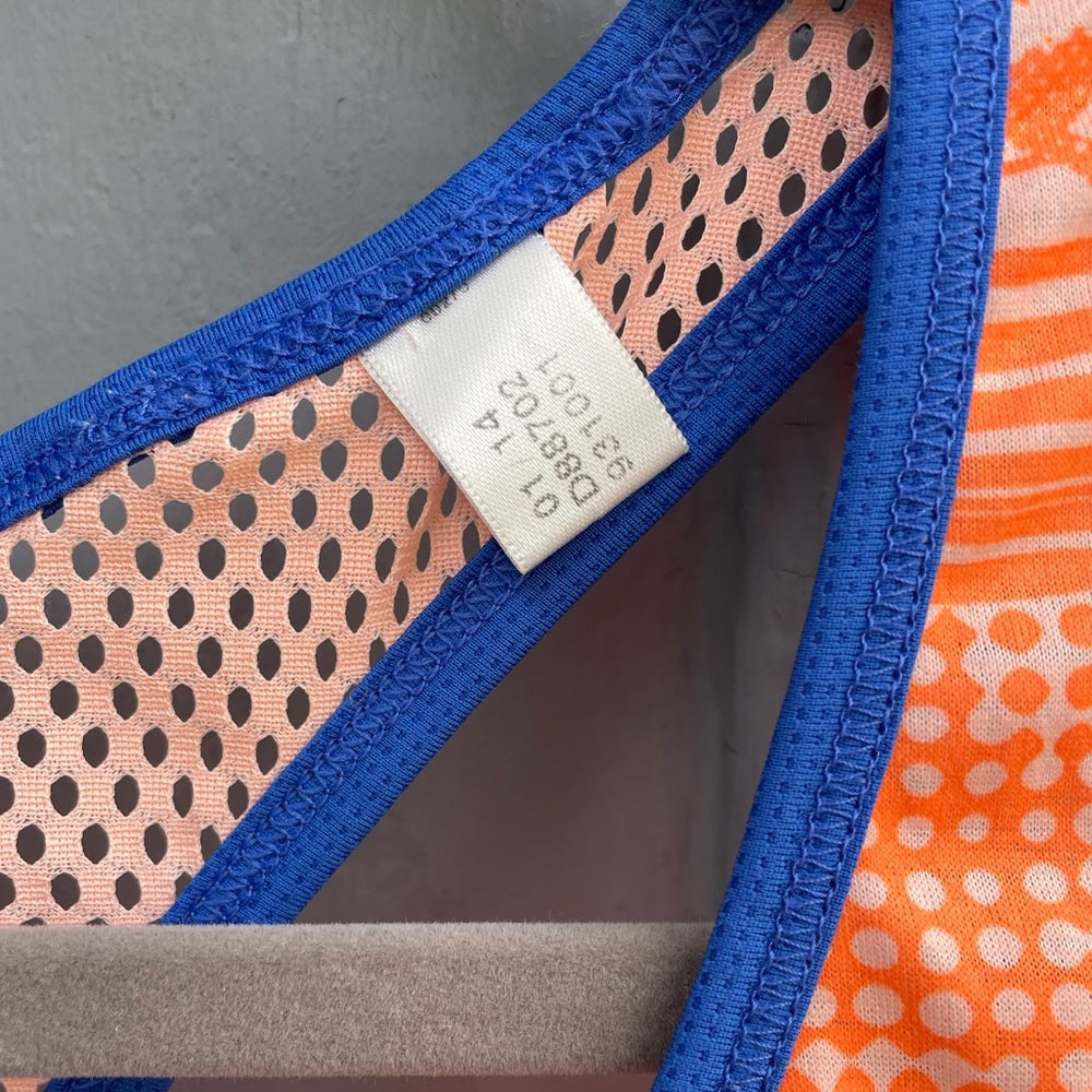 Adidas Orange printed Climalite Tank top, size M
