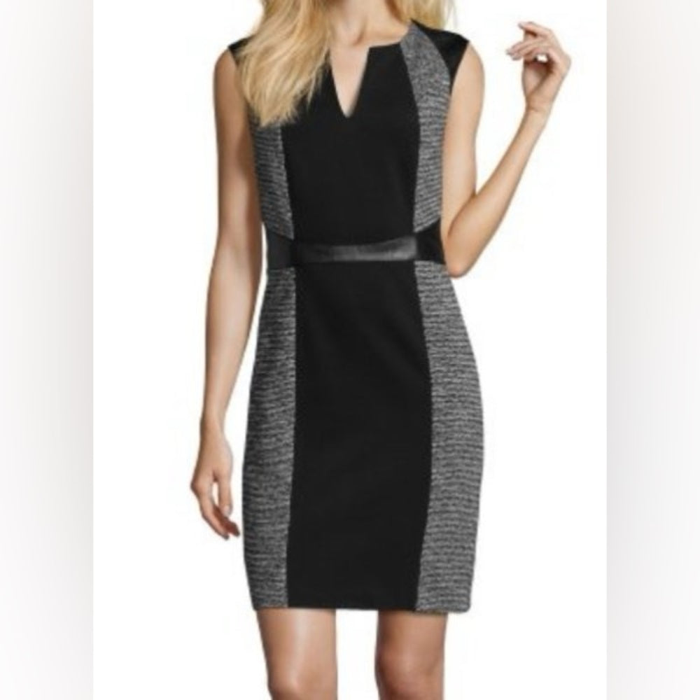 Rebecca Taylor Caitlyn Tweed & Twill Shift Dress , size 8
