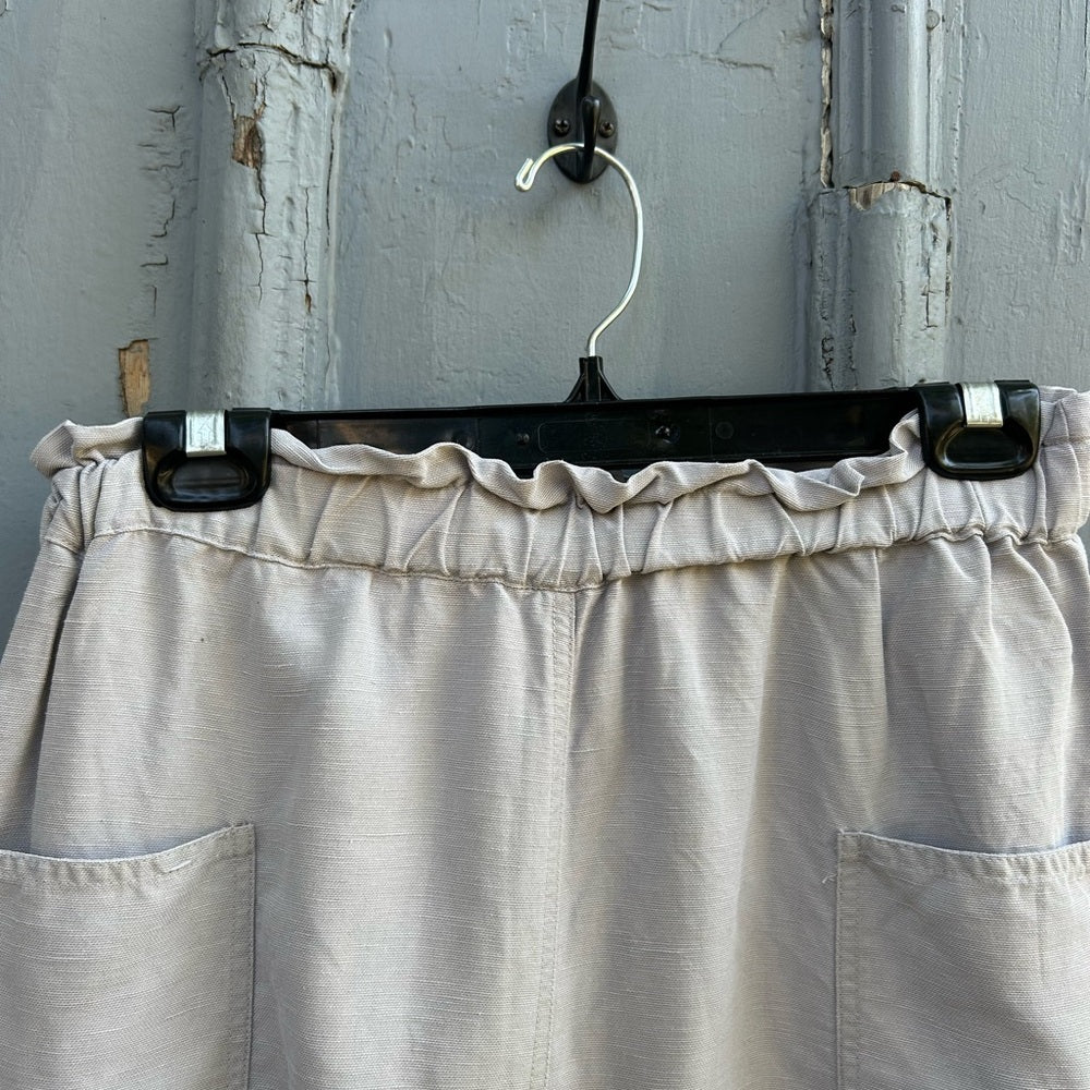Wilfred Free High Rise Elastic Waist Pull On Linen Shorts, Size Medium