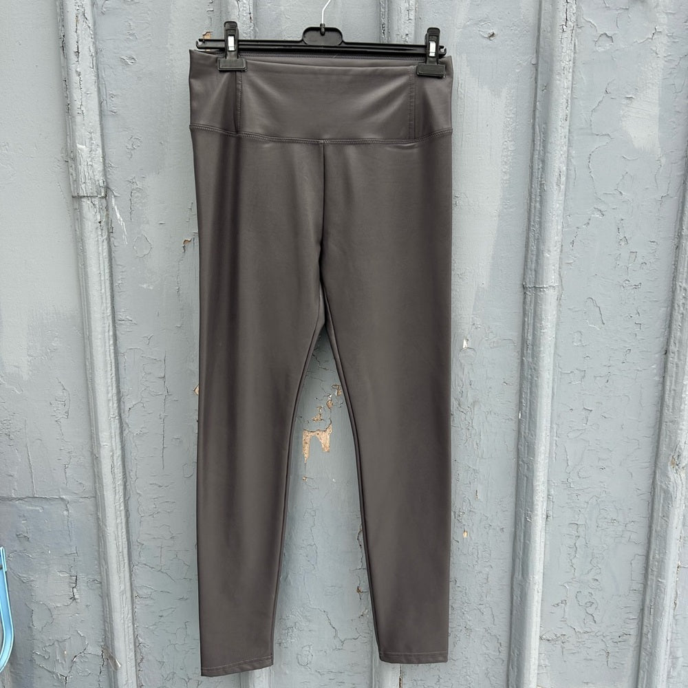 7 for all Mankind Grey Faux Leather Leggings, Size M