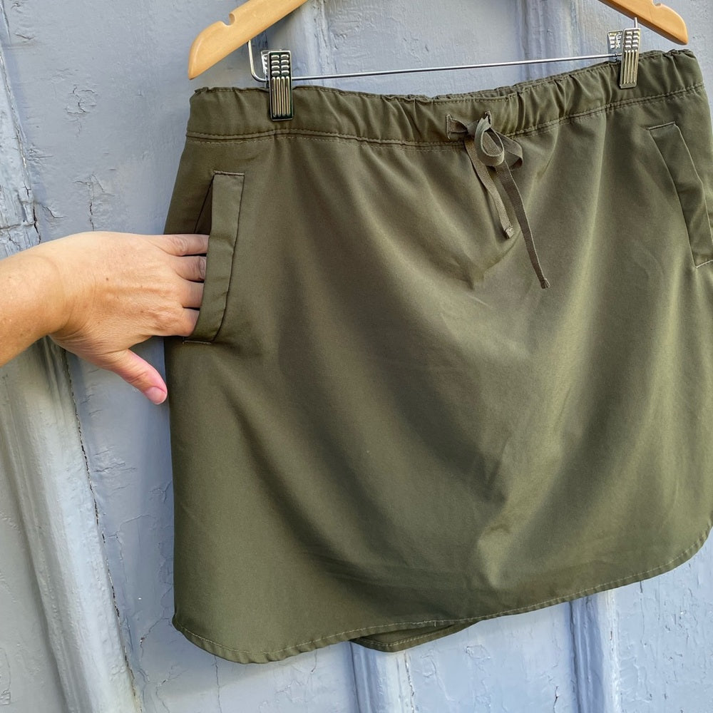 Riders by Lee Indigo Khaki Green Utility Skirt, size 16