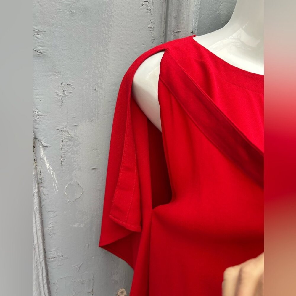 Eileen Fisher Red Cold shoulder blouse, size xxs