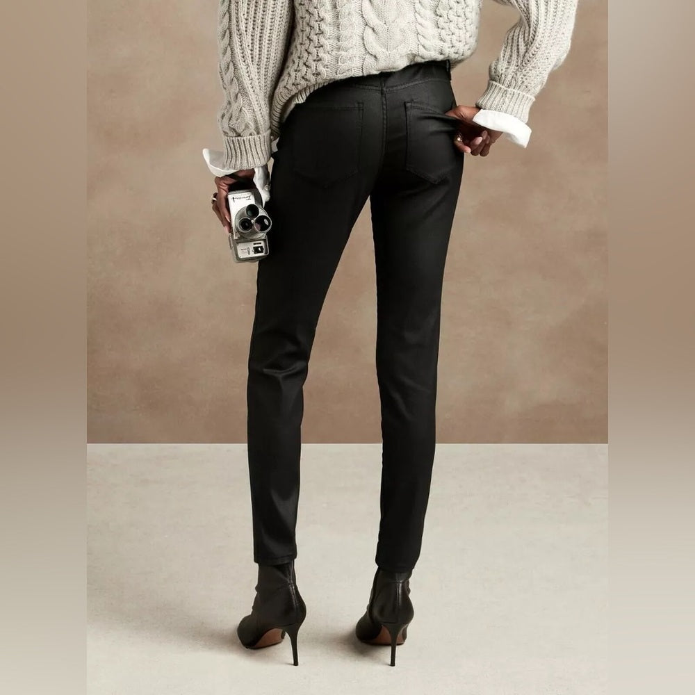 Banana Republic High Rise Slim Coated Denim, BNWT, size 8T