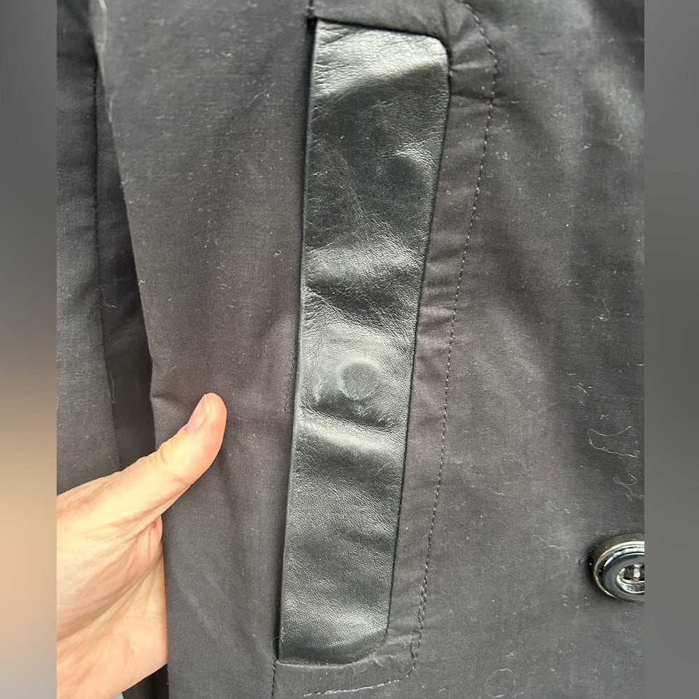 Mackage Black Ballon Sleeve Short trench, size large
