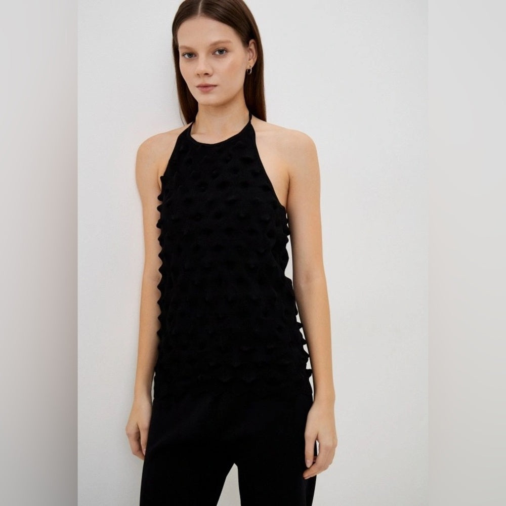 Adolpho Dominguez Black Knit Tank, BNWT, Large