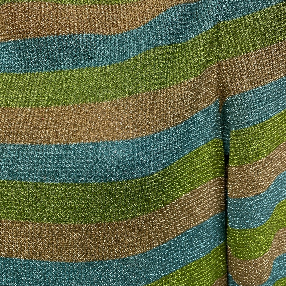 Vintage Tricosa Paris Striped Metallic Knit Dress, size Small