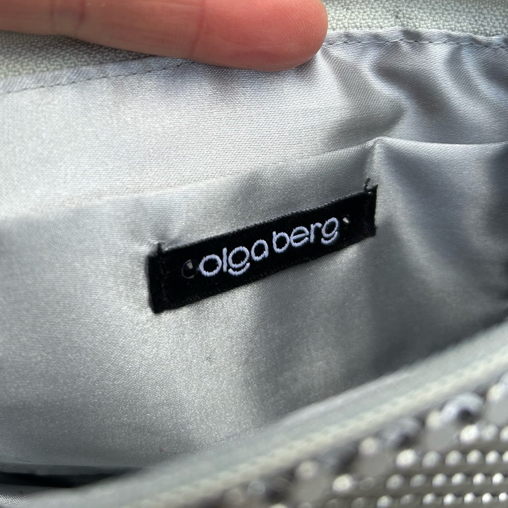 Olga Berg metallic clutch, 9”x4.5”