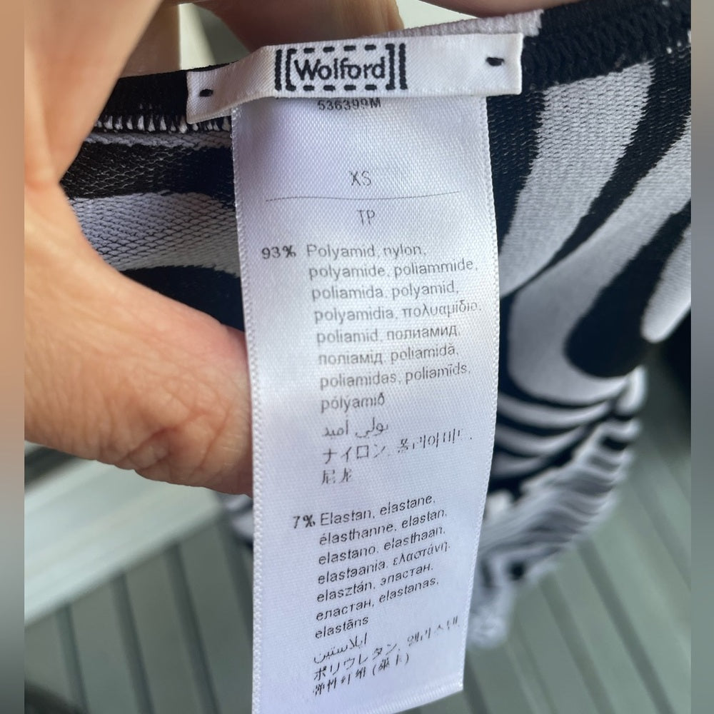 Wolford Black & White Patterned Bodycon dress, size XS